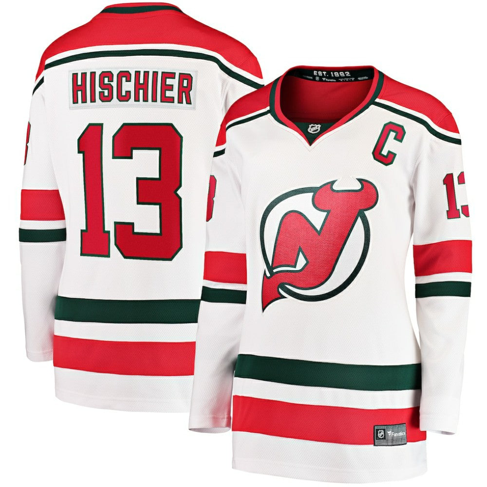Nico Hischier New Jersey Devils Fanatics Women's Alternate Breakaway Jersey - White - NHL 4900871