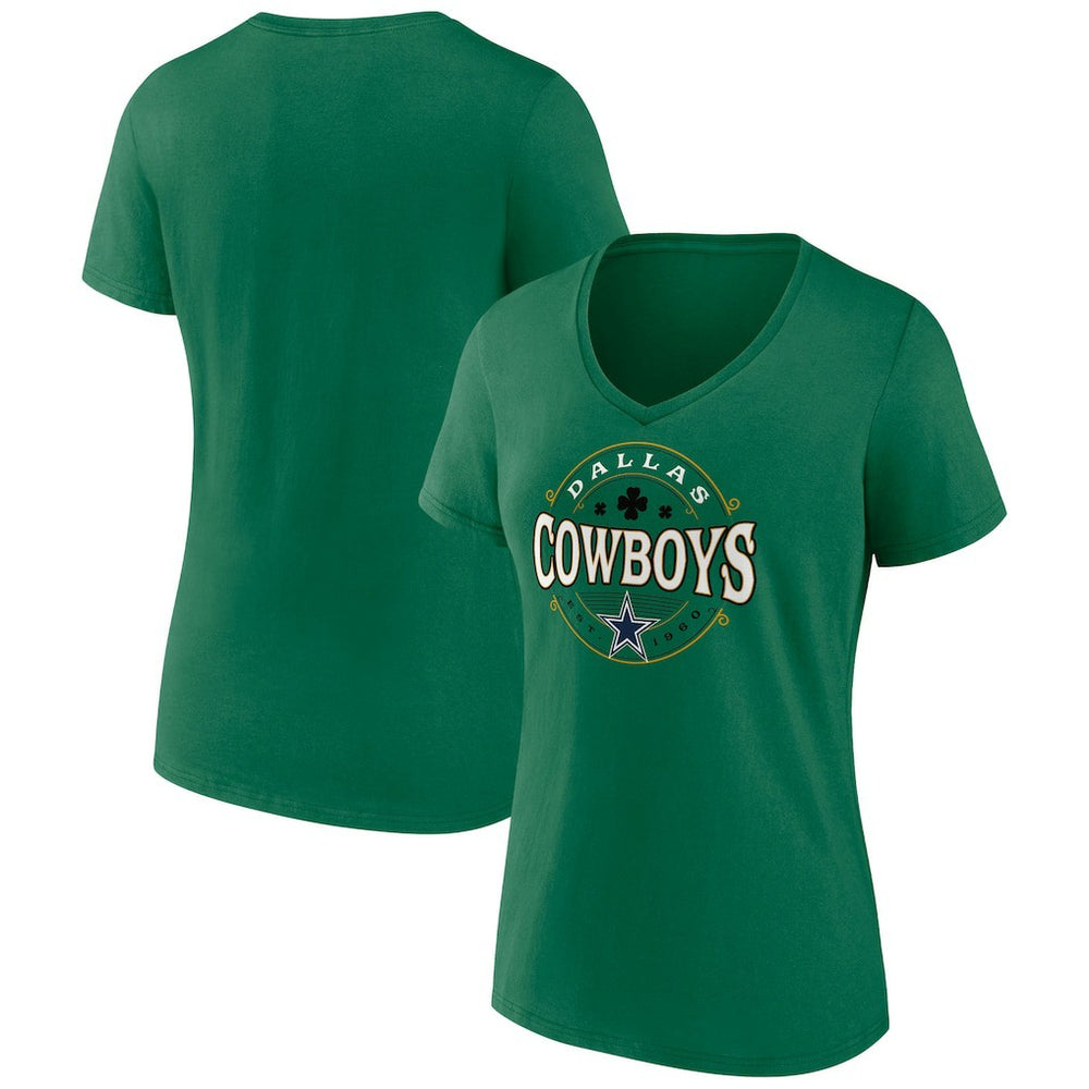 Fanatics Dallas Cowboys Women's Lucky Celtic V-Neck T-Shirt Green