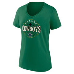 Fanatics Dallas Cowboys Women's Lucky Celtic V-Neck T-Shirt Green