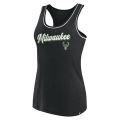Milwaukee Bucks Women's Wordmark Logo Racerback Tank Top Black | Fanatics discount