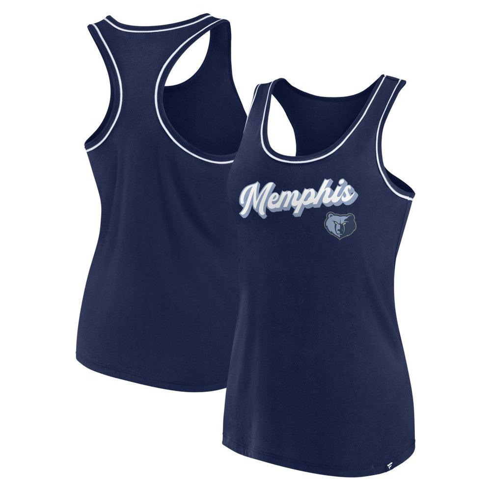 Memphis Grizzlies Women's Wordmark Logo Racerback Tank Top Navy | Fanatics outlet