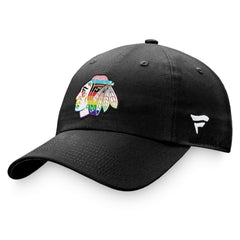 Chicago Blackhawks Fanatics Team Logo Pride Adjustable Hat - Black - NHL 4905358