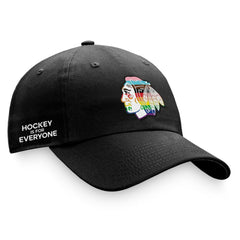 Chicago Blackhawks Fanatics Team Logo Pride Adjustable Hat - Black - NHL 4905358