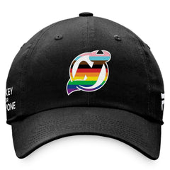 New Jersey Devils Fanatics Team Logo Pride Adjustable Hat - Black - NHL 4905386