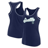 Seattle Kraken Fanatics Women's Wordmark Logo Racerback Scoop Neck Tank Top - Deep Sea Blue - NHL 4905404