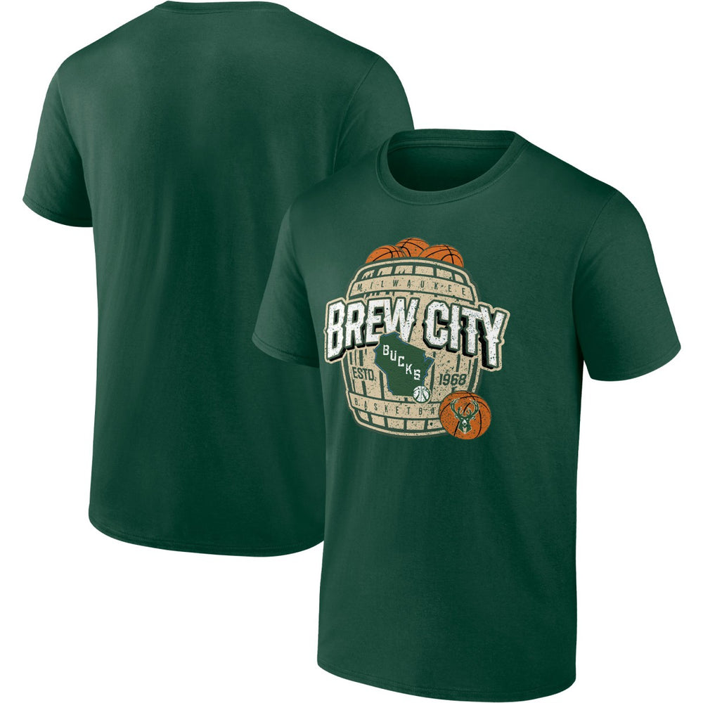 Milwaukee Bucks Brew City Hometown Collection T-Shirt Hunter Green | Fanatics US