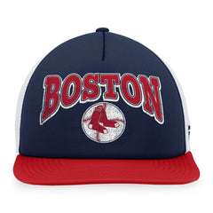 Boston Red Sox Fanatics Heritage Foam Front Trucker Snapback Hat - Navy/Red - Fanatics Sale