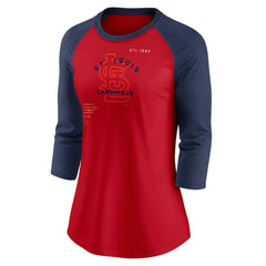St. Louis Cardinals Nike Women's Next Up Tri-Blend Raglan 3/4-Sleeve T-Shirt - Red/Navy - Nike Sale