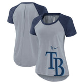 Tampa Bay Rays Nike Women's Summer Breeze Raglan Fashion T-Shirt - Heather Gray - Nike Online