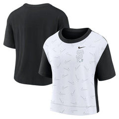 San Francisco Giants Nike Women's Line Up High Hip Fashion T-Shirt - Black/White - Nike Sale