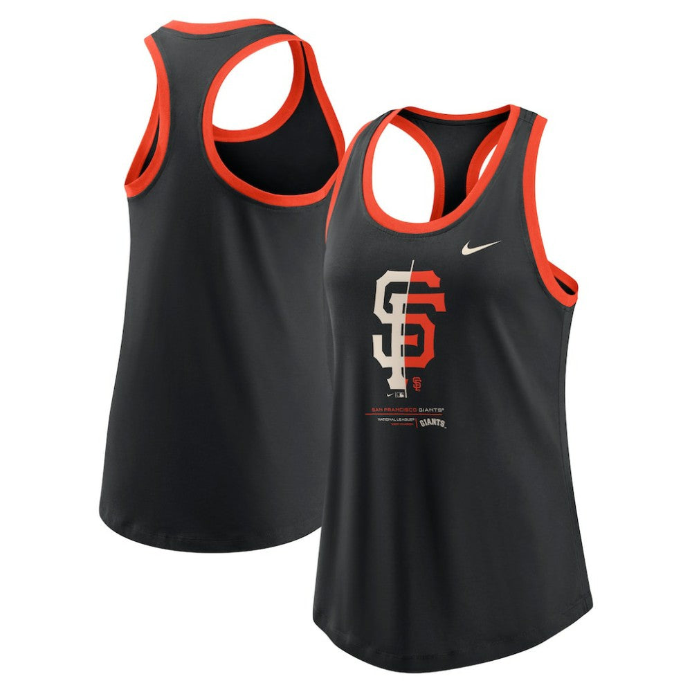 San Francisco Giants Nike Women's Tech Tri-Blend Tank Top - Black - Nike Lifestyle