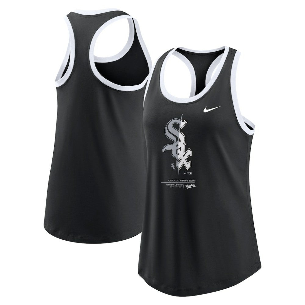 Chicago White Sox Nike Women's Tech Tri-Blend Tank Top - Black - Nike Online