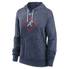 Atlanta Braves Nike Women's Diamond Icon Gym Vintage Lightweight Hooded Top - Navy - Nike on Sale