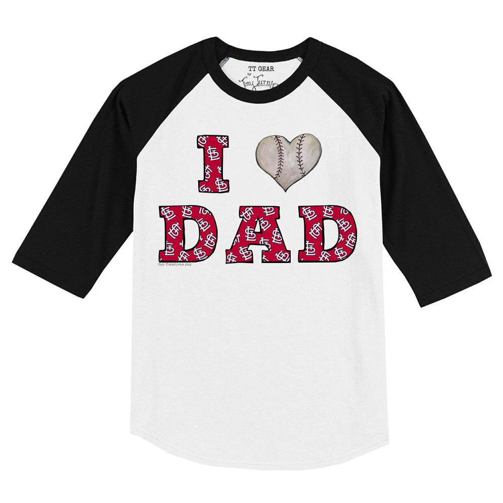 St. Louis Cardinals Tiny Turnip Youth I Love Dad 3/4-Sleeve Raglan T-Shirt - White/Black - MLB on Sale