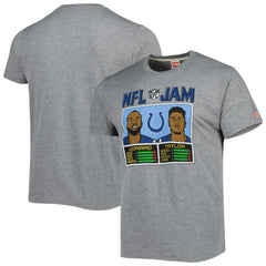 Jonathan Taylor & Shaquille Leonard Indianapolis Colts Homage Unisex NFL Jam Tri-Blend T-Shirt Heather Gray