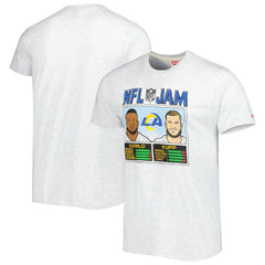 Aaron Donald & Cooper Kupp Los Angeles Rams Homage Unisex NFL Jam Tri-Blend T-Shirt Ash