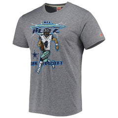 Dak Prescott Dallas Cowboys Homage Unisex NFL Blitz Player Tri-Blend T-Shirt Heathered Heather Gray