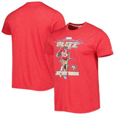 Jerry Rice San Francisco 49ers Homage Unisex NFL Blitz Retired Player Tri-Blend T-Shirt Heathered Scarlet