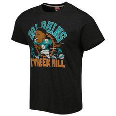 Tyreek Hill Miami Dolphins Homage Unisex Caricature Player Tri-Blend T-Shirt Heather Black