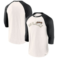 San Francisco Giants Fanatics Backdoor Slider Raglan 3/4-Sleeve T-Shirt - White/Black - Fanatics Discount