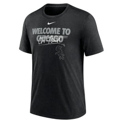 Chicago White Sox Nike Home Spin Tri-Blend T-Shirt - Heather Black - Nike Discount