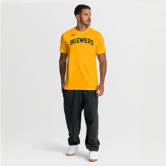 Milwaukee Brewers Nike New Legend Wordmark Dri-FIT T-Shirt - Gold - Nike Discount