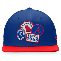 Atlanta Braves Fanatics Heritage Patch Fitted Hat - Royal/Red - Fanatics on Sale