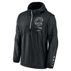 Chicago Cubs Nike Authentic Night Game Performance Half-Zip Windbreaker - Black - Nike Discount