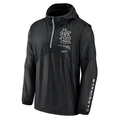 St. Louis Cardinals Nike Authentic Night Game Performance Half-Zip Windbreaker - Black - Nike Discount