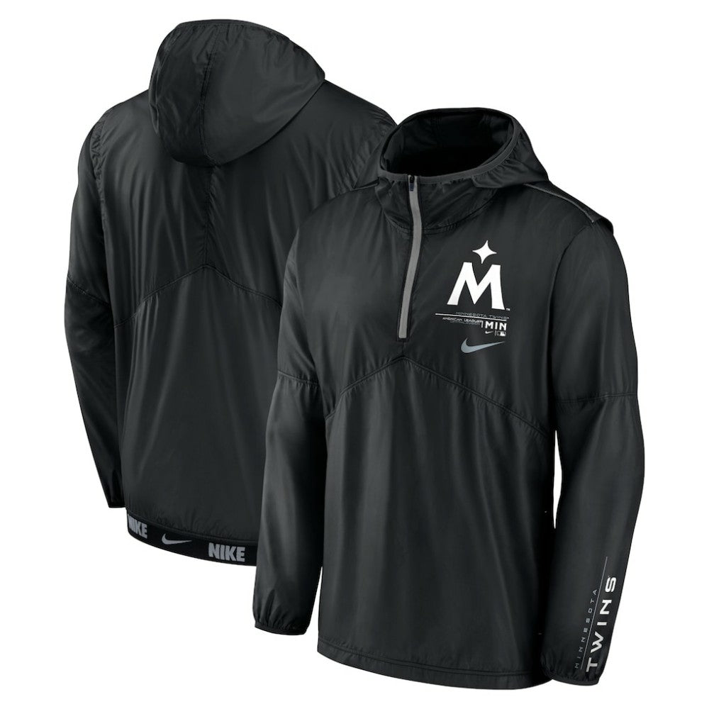 Minnesota Twins Nike Authentic Night Game Performance Half-Zip Windbreaker - Black - Nike Online