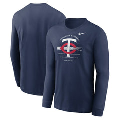 Minnesota Twins Nike Over Arch Performance Long Sleeve T-Shirt - Navy - Nike Lifestyle