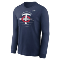 Minnesota Twins Nike Over Arch Performance Long Sleeve T-Shirt - Navy - Nike Lifestyle