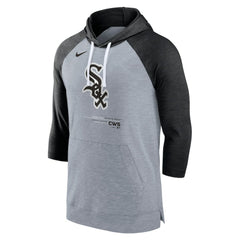 Chicago White Sox Nike Baseball Raglan 3/4-Sleeve Pullover Hoodie - Heather Gray/Heather Black - Nike Discount