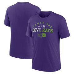 Tampa Bay Rays Nike Rewind Review Slash Tri-Blend T-Shirt - Heather Purple - Nike Discount