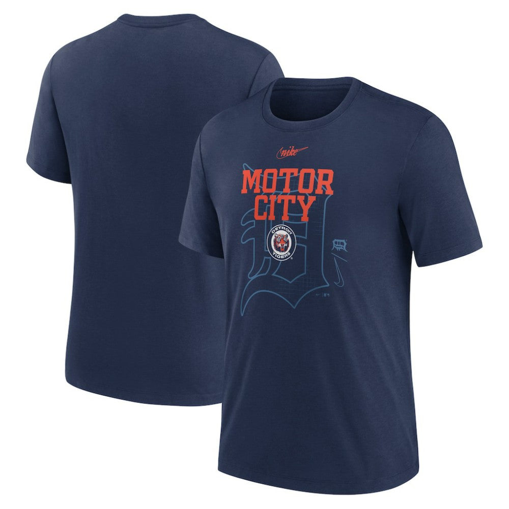 Detroit Tigers Nike Rewind Retro Tri-Blend T-Shirt - Navy - Nike Sale