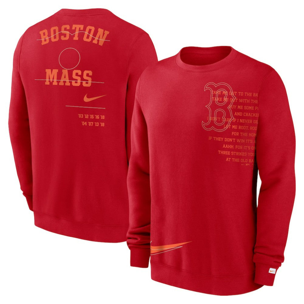 Boston Red Sox Nike Statement Ball Game Fleece Pullover Sweatshirt - Red - Nike Sale