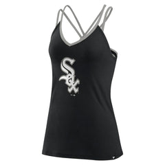 Chicago White Sox Fanatics Women's Barrel It Up Cross Back V-Neck Tank Top - Black - Fanatics Discount