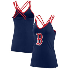 Boston Red Sox Fanatics Women's Barrel It Up Cross Back V-Neck Tank Top - Navy - Fanatics Lifestyle