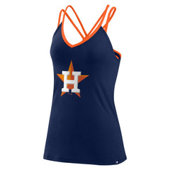Houston Astros Fanatics Women's Barrel It Up Cross Back V-Neck Tank Top - Navy - Fanatics Discount