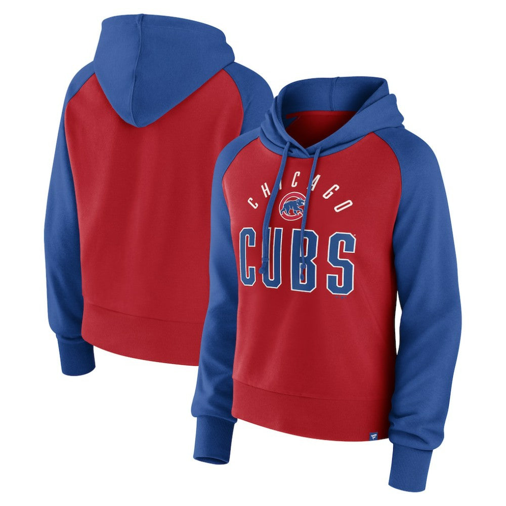 Chicago Cubs Fanatics Women's Pop Fly Pullover Hoodie - Royal/Red - Fanatics Lifestyle
