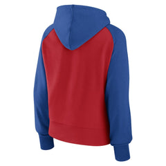 Chicago Cubs Fanatics Women's Pop Fly Pullover Hoodie - Royal/Red - Fanatics Lifestyle