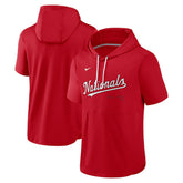 Washington Nationals Nike Springer Short Sleeve Team Pullover Hoodie - Red - Nike Online