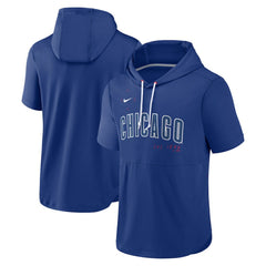 Chicago Cubs Nike Springer Short Sleeve Team Pullover Hoodie - Royal - Nike Discount