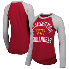 Washington Commanders Touch Women's Waffle Raglan Lightweight Long Sleeve T-Shirt Burgundy