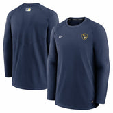Milwaukee Brewers Nike Authentic Collection Logo Performance Long Sleeve T-Shirt - Navy - Nike Sale