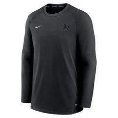 Miami Marlins Nike Authentic Collection Logo Performance Long Sleeve T-Shirt - Black - Nike Online