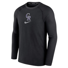 Colorado Rockies Nike Authentic Collection Game Raglan Performance Long Sleeve T-Shirt - Black - Nike Sale