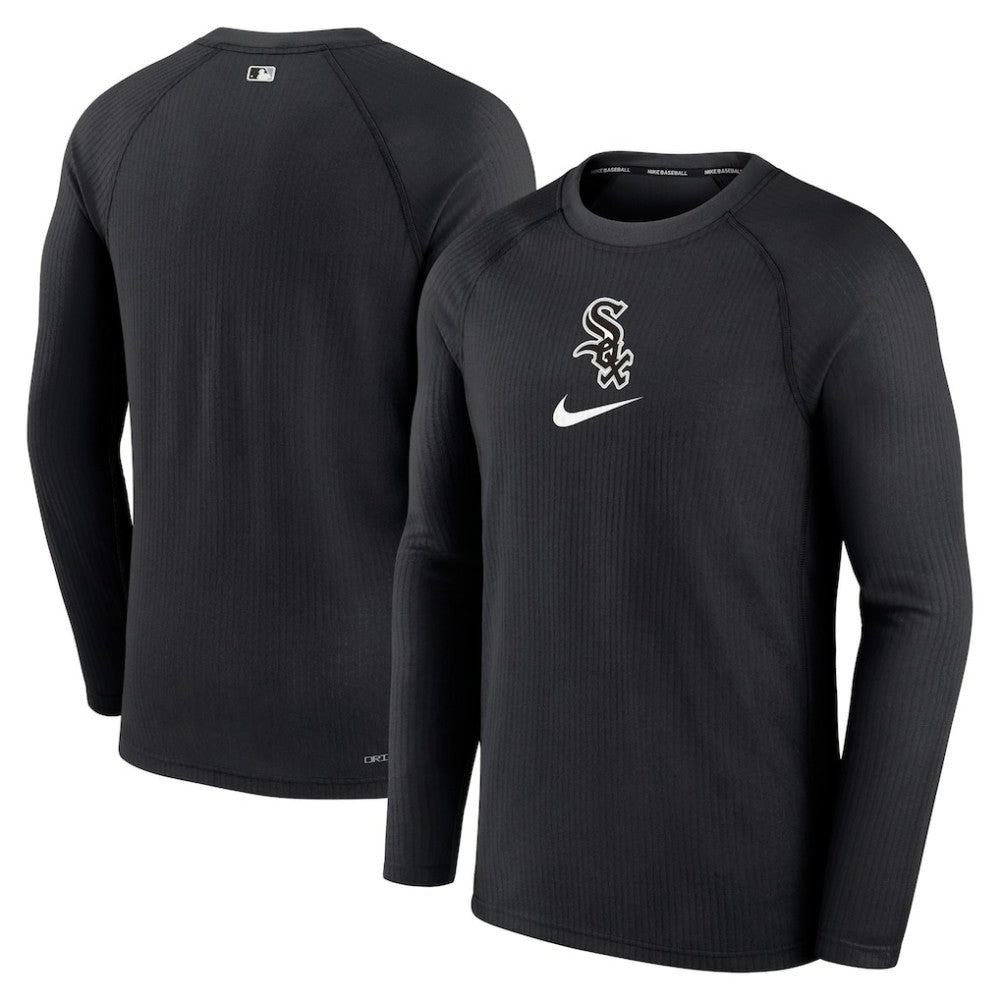 Chicago White Sox Nike Authentic Collection Game Raglan Performance Long Sleeve T-Shirt - Black - Nike Sale