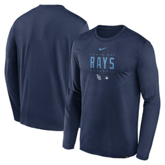 Tampa Bay Rays Nike Authentic Collection Team Logo Legend Performance Long Sleeve T-Shirt - Navy - Nike Lifestyle