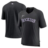 Colorado Rockies Nike Authentic Collection Pregame Raglan Performance V-Neck T-Shirt - Black - Nike Sale